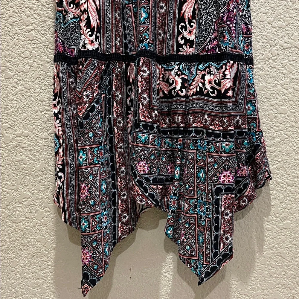 Xhilaration Asymmetrical Dress in Teal and Pink Paisley - Picture 5 of 7